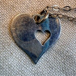 Vintage Sterling Heart Within Heart Necklace From EFY